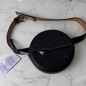 Rebecca Minkhoff Black Leather Tamborine Waist Bag